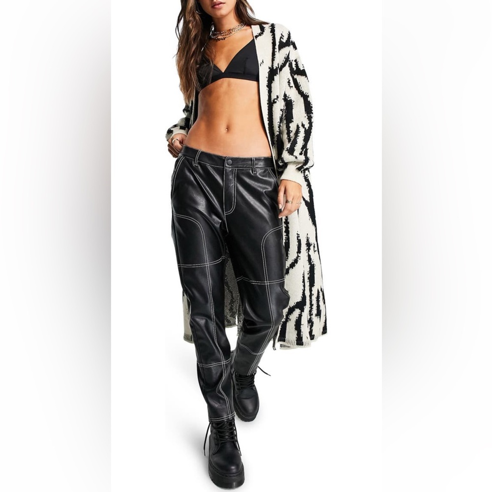 Topshop | Zebra Knit Maxi Cardigan